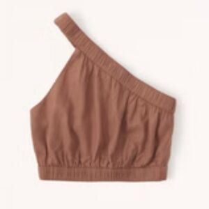 Abercrombie & Fitch Tan One-Shoulder Top